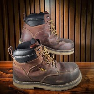 KEEN Utility San Jose Work Boots Mens 12D Brown Good Waterproof Aluminum Toe EH